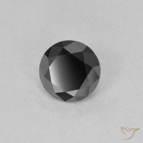 Diamante Preto Natural 0.59ct, Redondo, Opaco