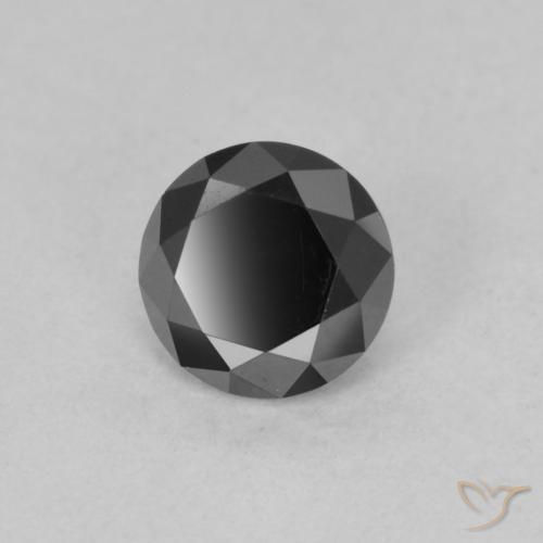 Diamante Preto Natural 0.78ct, Redondo, Opaco