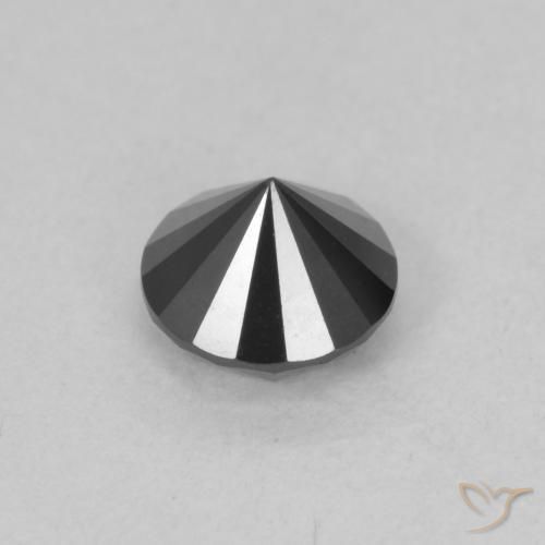 Diamante Preto Natural 0.78ct, Redondo, Opaco