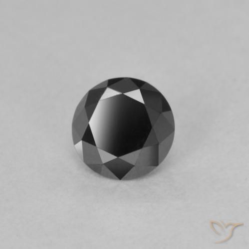 Diamante Preto Natural 0.57ct, Redondo, Opaco