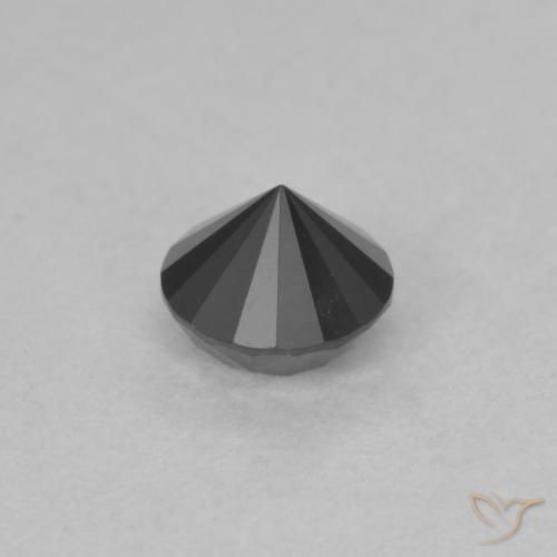Diamante Preto Natural 0.57ct, Redondo, Opaco