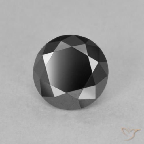 0.59ct Natural Preto Diamante, Redondo, Opaco