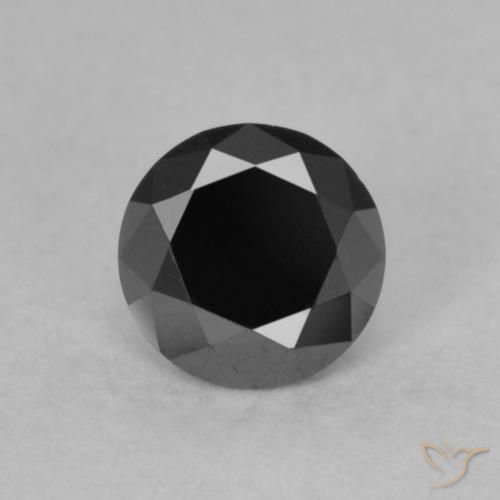 Diamante Preto Natural 0.59ct, Redondo, Opaco