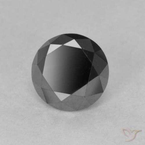 Diamante Preto Natural 0.85ct, Redondo, Opaco
