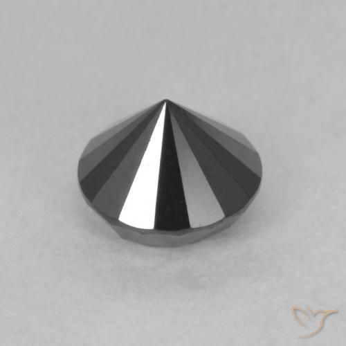 Diamante Preto Natural 0.85ct, Redondo, Opaco