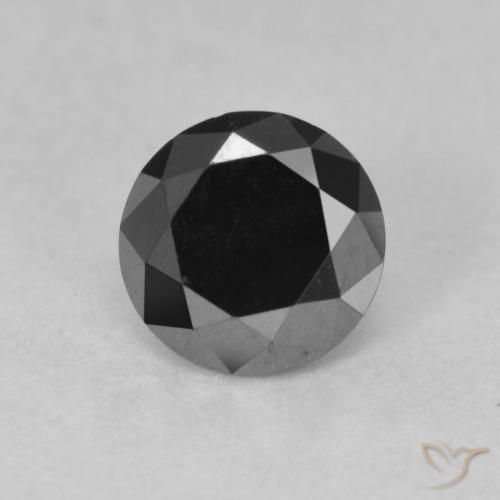 0.80ct Natural Preto Diamante, Redondo, Opaco