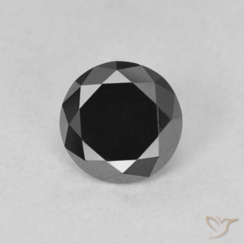 Diamante Preto Natural 0.61ct, Corte Redondo, Opaco