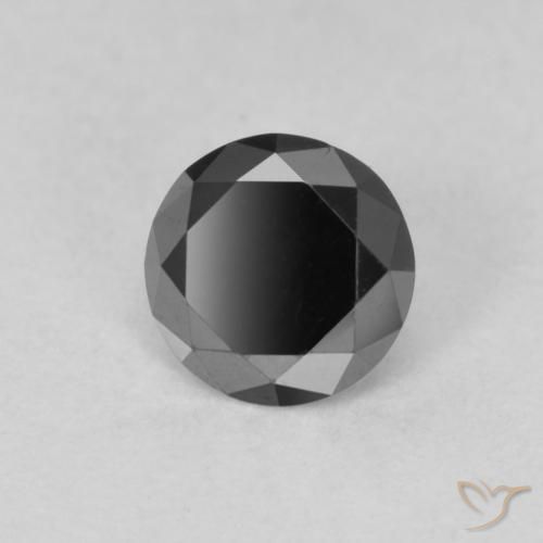 Diamante Preto Natural 0.61ct, Corte Redondo, Opaco