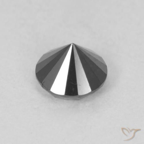 Diamante Preto Natural 0.61ct, Corte Redondo, Opaco