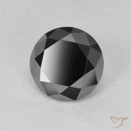 Diamante Preto Natural 0.88ct, Redondo, Opaco