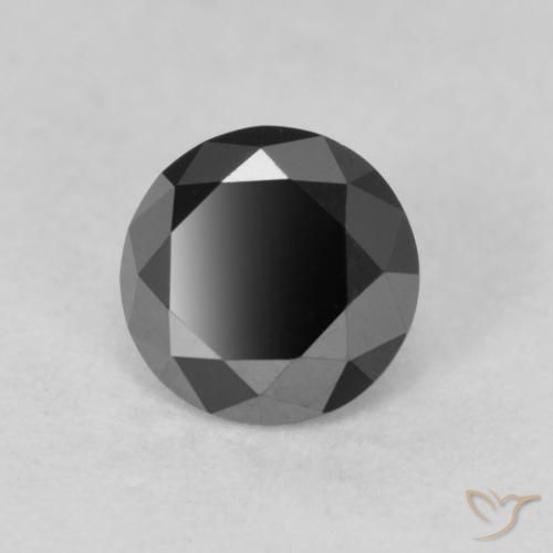 Diamante Preto Natural 0.80ct, Redondo, Opaco