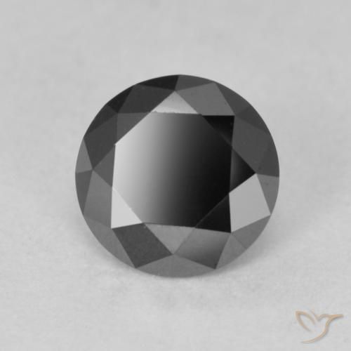Diamante Preto Natural 0.91ct, Redondo, Opaco