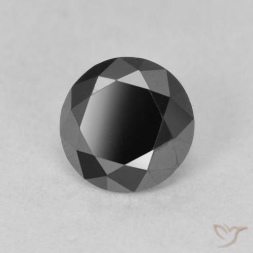 Diamante Preto Natural 0.78ct, Redondo, Opaco