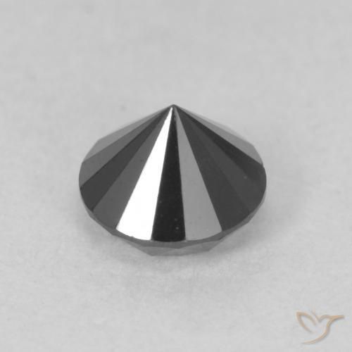 Diamante Preto Natural 0.78ct, Redondo, Opaco