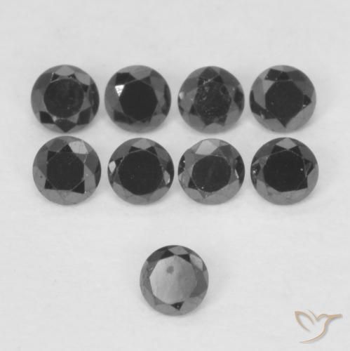 Diamante Preto Natural 0.03ct, Redondo, Opaco