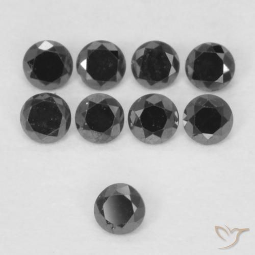 Diamante Preto Natural 0.02ct, Redondo, Opaco