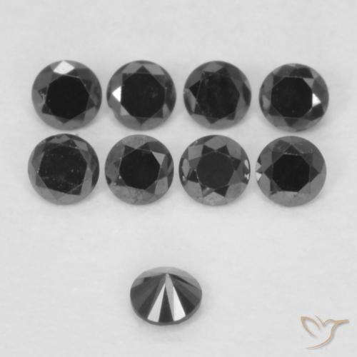 Diamante Preto Natural 0.02ct, Redondo, Opaco