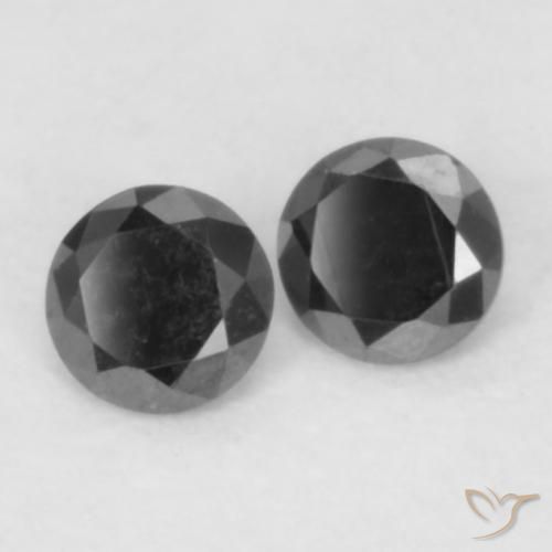 Pedras preciosas de Diamante Preto natural de 0.09 ct, Redondo, Opaco