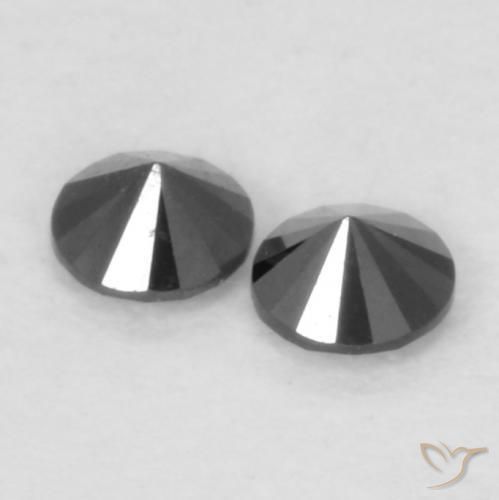 Pedras preciosas de Diamante Preto natural de 0.09 ct, Redondo, Opaco