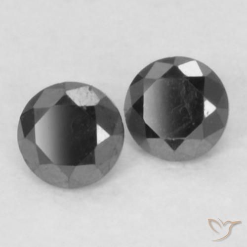Pedras preciosas de Diamante Preto natural de 0.12 ct, Redondo, Opaco