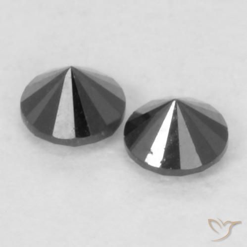 Pedras preciosas de Diamante Preto natural de 0.12 ct, Redondo, Opaco