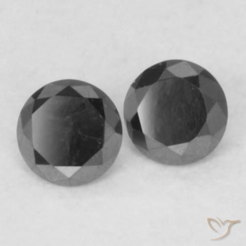 Pedras preciosas de Diamante Preto natural de 0.11 ct, Redondo, Opaco