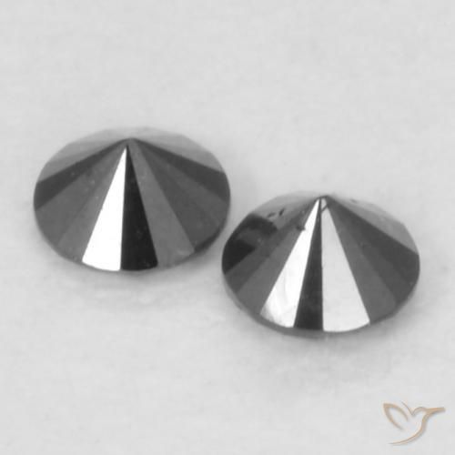 Pedras preciosas de Diamante Preto natural de 0.11 ct, Redondo, Opaco