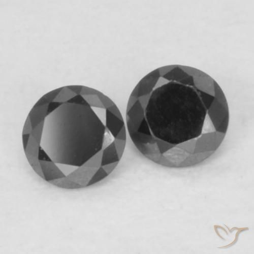 Pedras preciosas de Diamante Preto natural de 0.09 ct, Redondo, Opaco