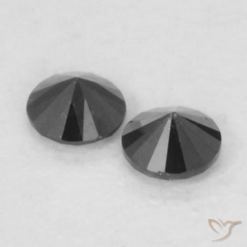Pedras preciosas de Diamante Preto natural de 0.09 ct, Redondo, Opaco