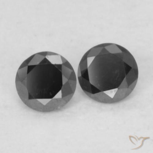 Pedras preciosas de Diamante Preto natural de 0.09 ct, Redondo, Opaco