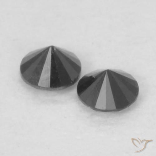 Pedras preciosas de Diamante Preto natural de 0.09 ct, Redondo, Opaco