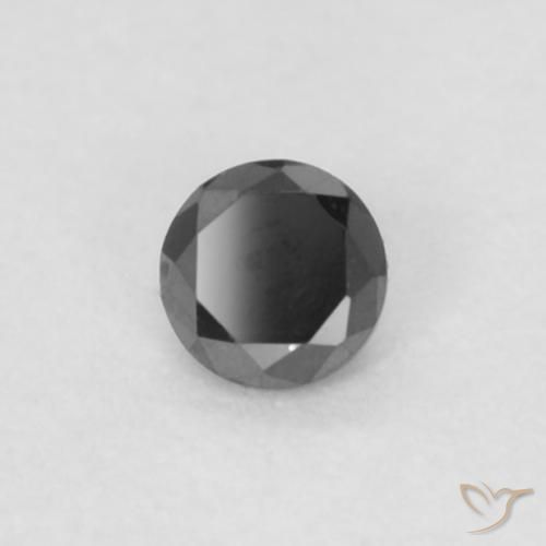 Diamante Preto Natural 0.04ct, Redondo, Opaco