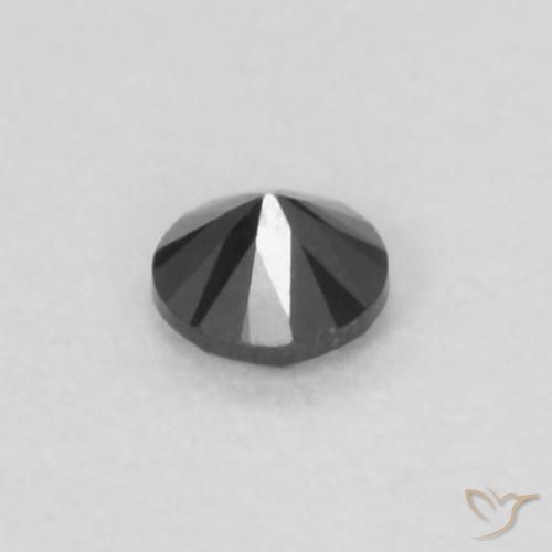 Diamante Preto Natural 0.04ct, Redondo, Opaco