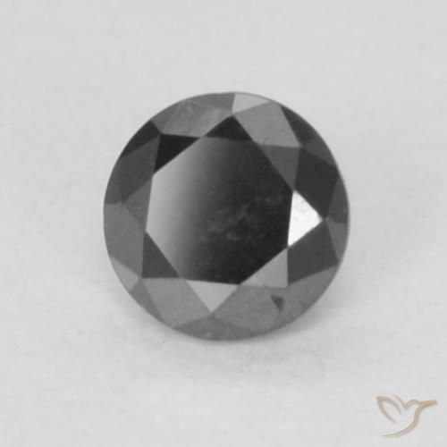 Diamante Preto Natural 0.09ct, Redondo, Opaco