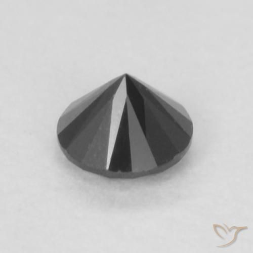 Diamante Preto Natural 0.09ct, Redondo, Opaco