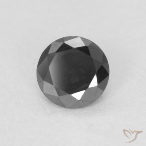 Diamante Preto Natural 0.06ct, Redondo, Opaco