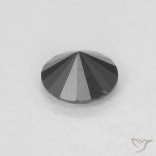 Diamante Preto Natural 0.06ct, Redondo, Opaco