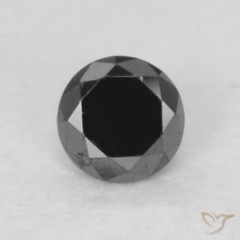 0.05ct Natural Preto Diamante, Redondo, Opaco