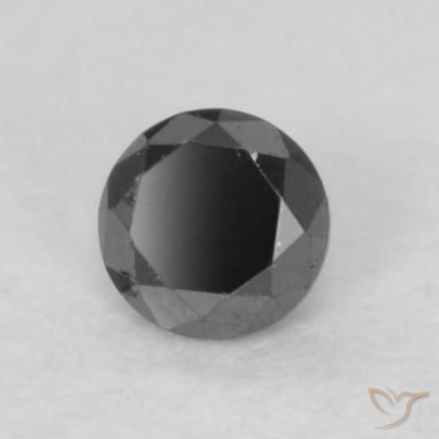 Diamante Preto Natural 0.05ct, Redondo, Opaco