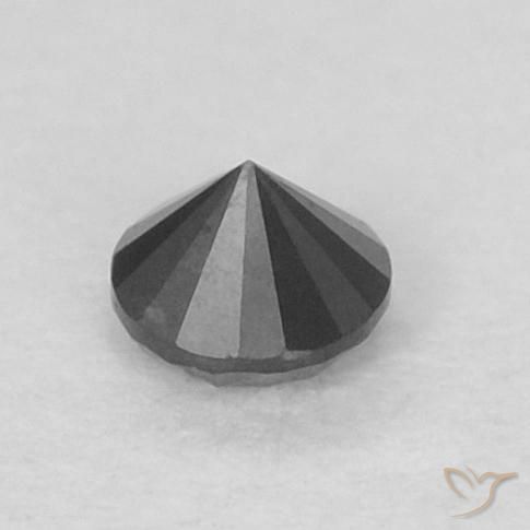 Diamante Preto Natural 0.05ct, Redondo, Opaco