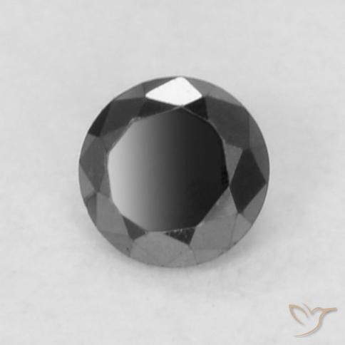 Diamante Preto Natural 0.04ct, Redondo, Opaco