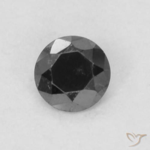 0.05ct Natural Preto Diamante, Redondo, Opaco