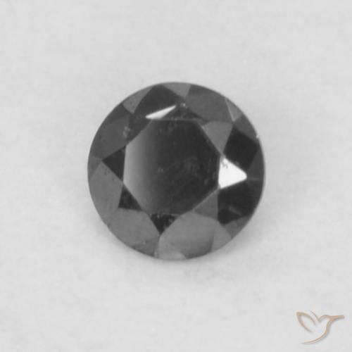 Diamante Preto Natural 0.05ct, Redondo, Opaco
