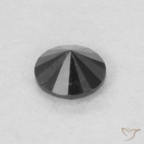 Diamante Preto Natural 0.05ct, Redondo, Opaco