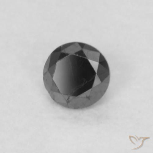 Diamante Preto Natural 0.04ct, Redondo, Opaco