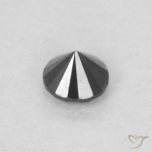 Diamante Preto Natural 0.04ct, Redondo, Opaco