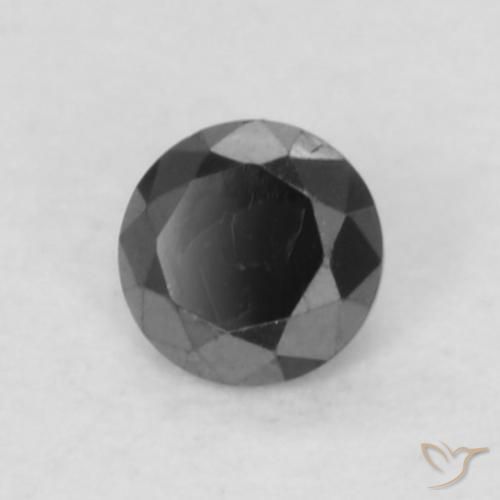 Diamante Preto Natural 0.05ct, Redondo, Opaco