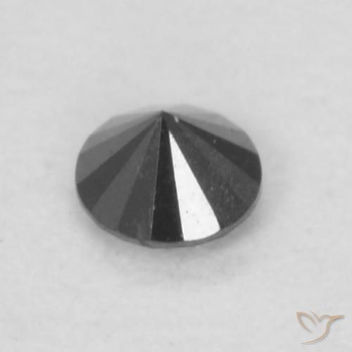 Diamante Preto Natural 0.05ct, Redondo, Opaco