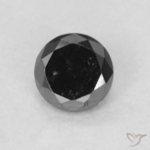 0.06ct Natural Preto Diamante, Redondo, Opaco