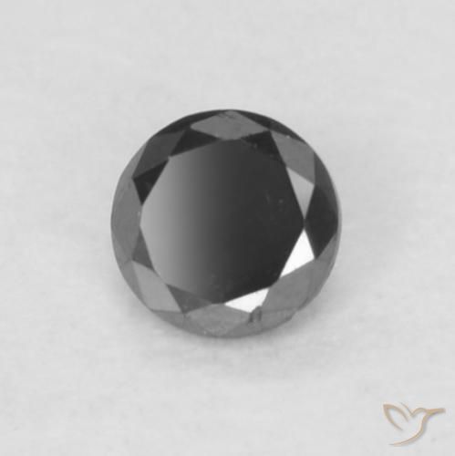 Diamante Preto Natural 0.06ct, Redondo, Opaco